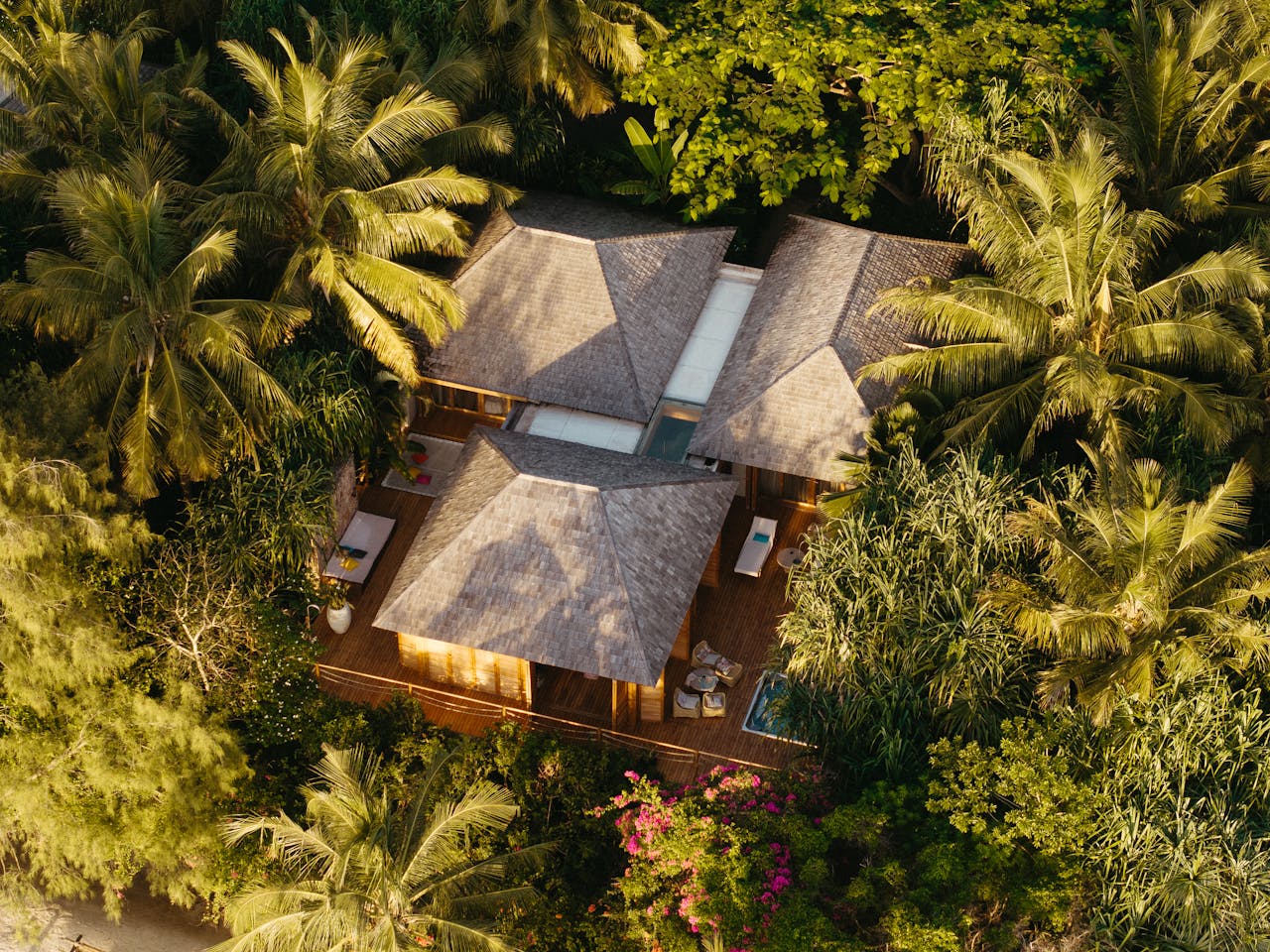 Discover tranquility in a luxury villa surrounded by lush greenery in Zanzibar.